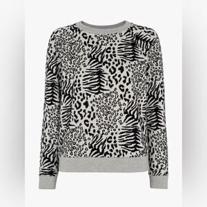 Whistles Flocked animal print Sweatshirt Grey Marl Size medium